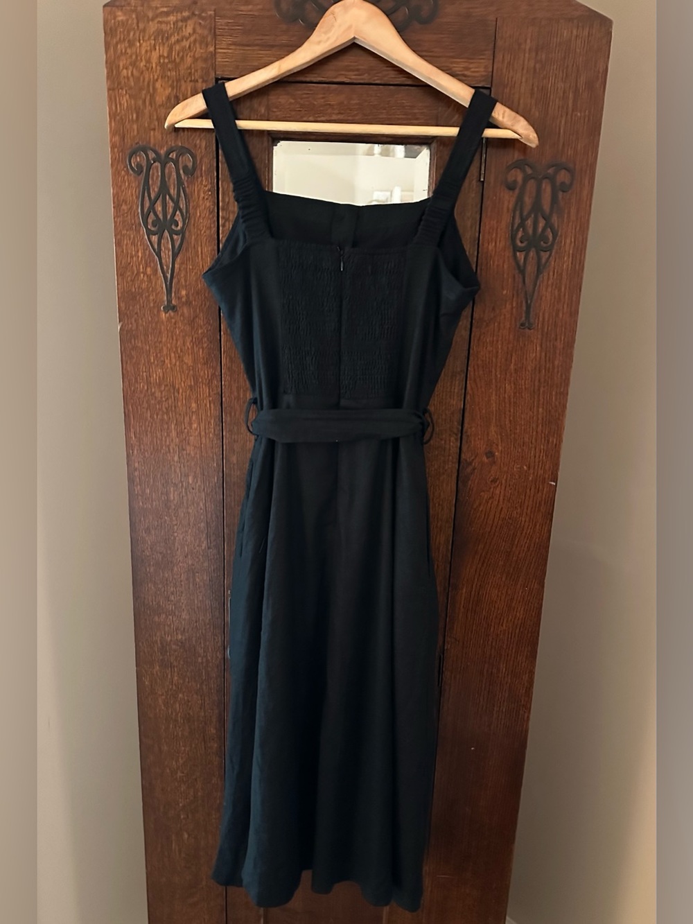 Reset by Jane Black Sleeveless Button-Front Midi Dress with Waist Tie Size M - Picture 4 of 7